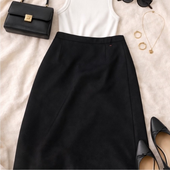 Pendleton Black Virgin Wool Pencil Skirt 10 - Picture 3 of 9